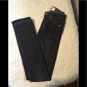 Paige dark denim jean. Straight leg skinny jeans.